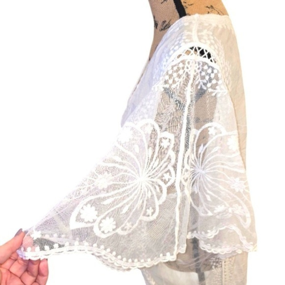 Anthropologie X Kindred White Lace Kimono Cardigan Duster Plus Size 2X New - Picture 5 of 9